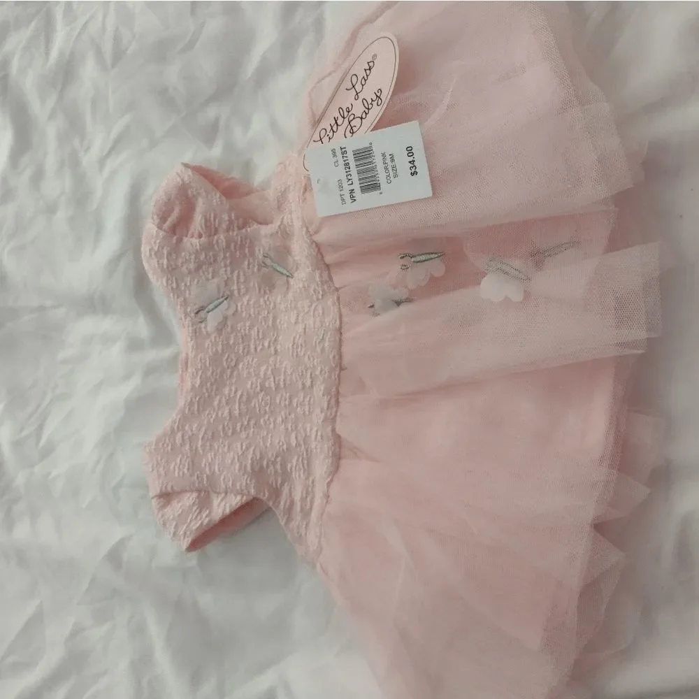 Little Lass Baby Pink Dress Size 9 Months NWT (Chi017)